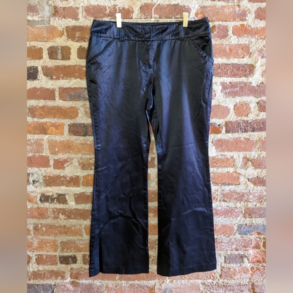 INC International Concepts Size 10 Black Shiney Boot Cut Pants